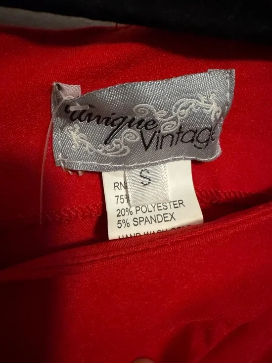 Unique Vintage Red Short Sleeve Grace Swing Dress 1950s style - Picture 5 of 6